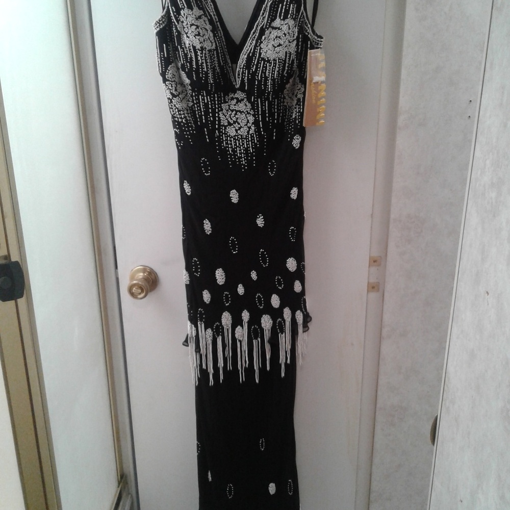 Jianini black beaded gown